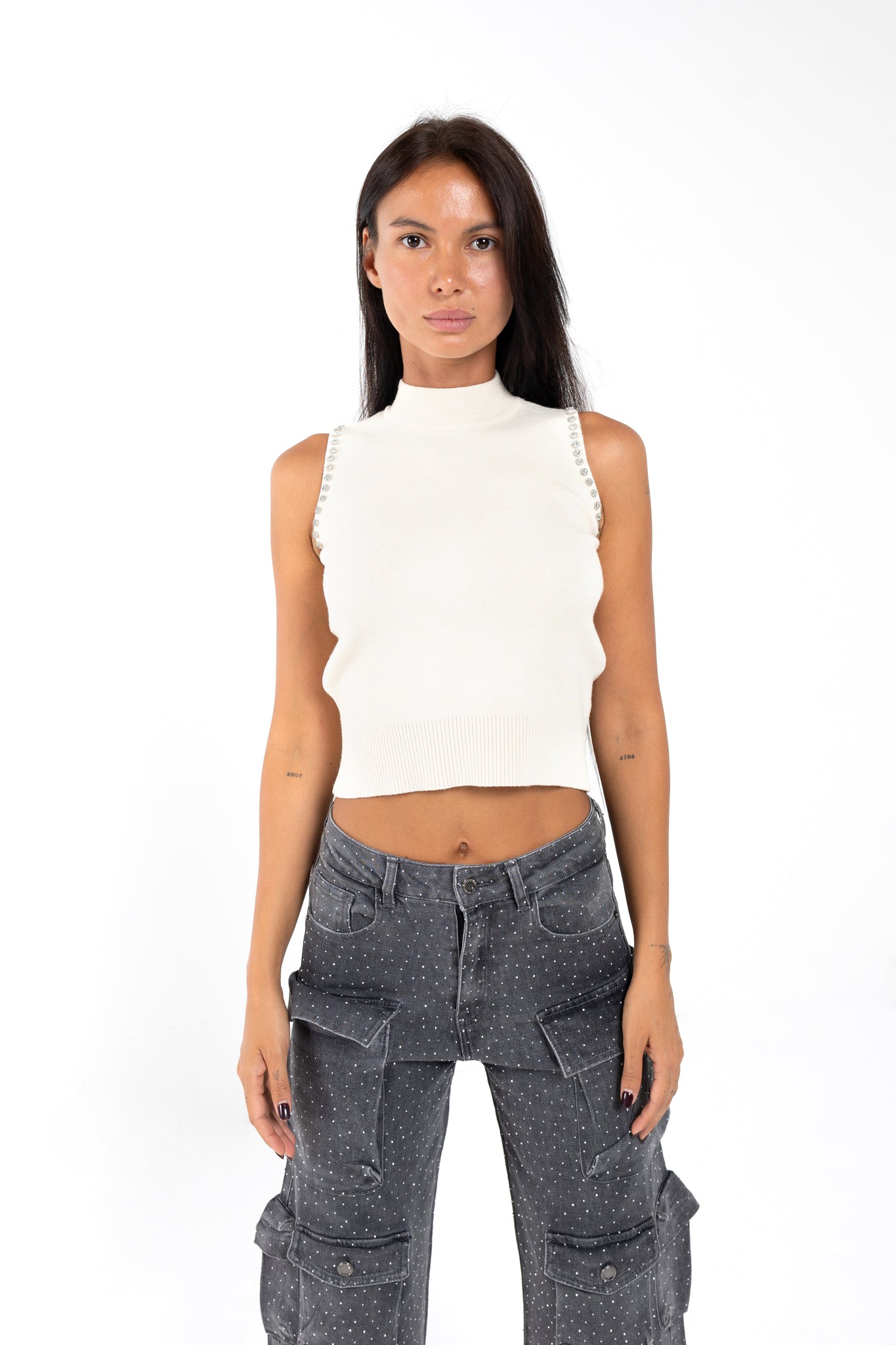 GILET CROP IN LANA